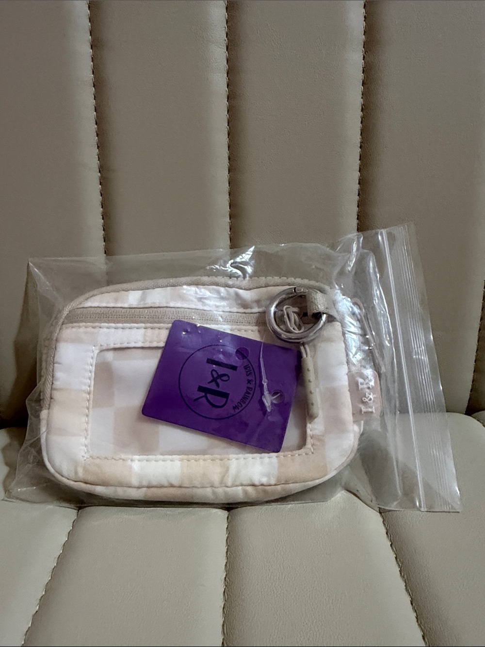 Iris and Rainbow 2nd gen tan checkered wallet